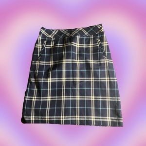 Y2K Teal and Dark Blue Plaid Skirt !!